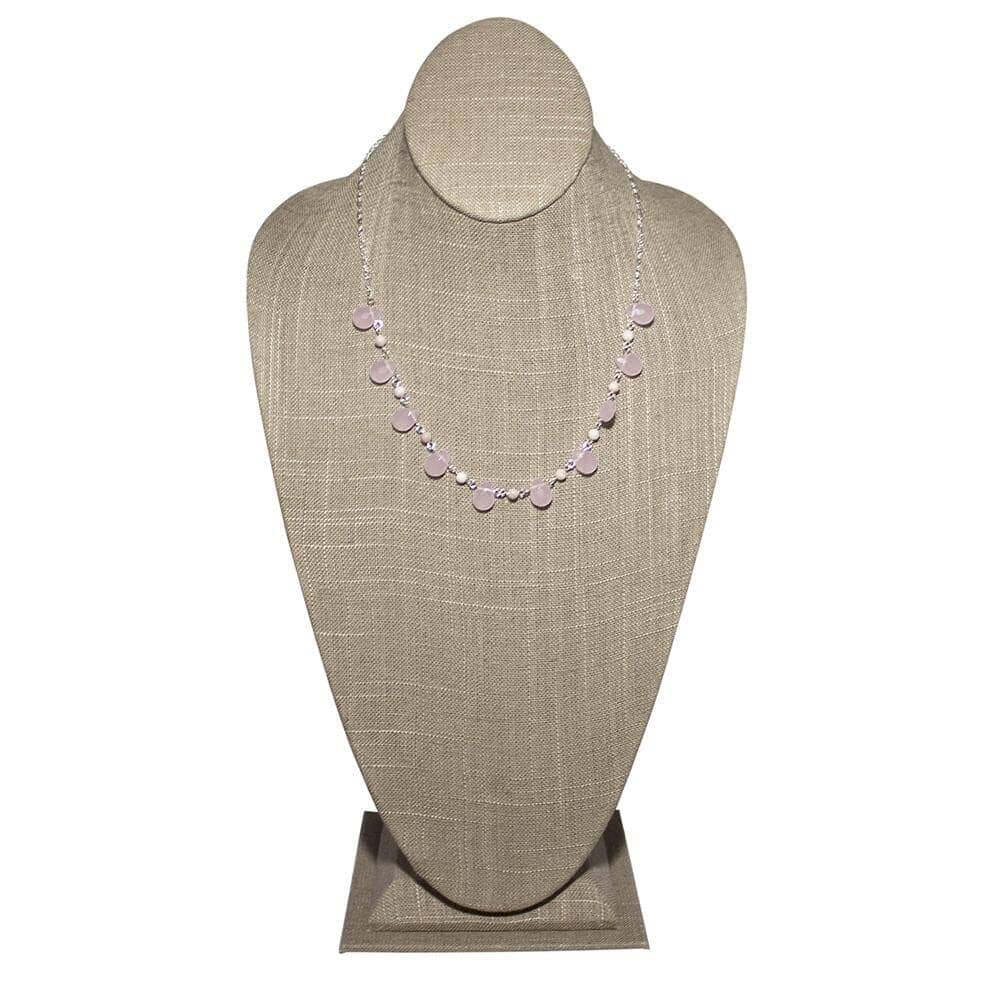 Raining Pink Chalcedony & Jasper Necklace Jewelry & Watches Grey Clymene 